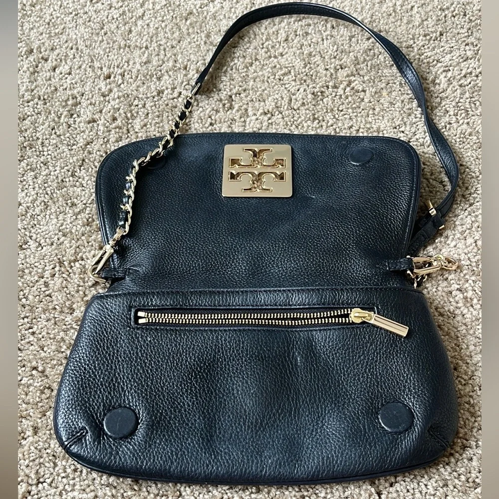 Tory Burch Britton Black Leather Crossbody Bag - Picture 5 of 7